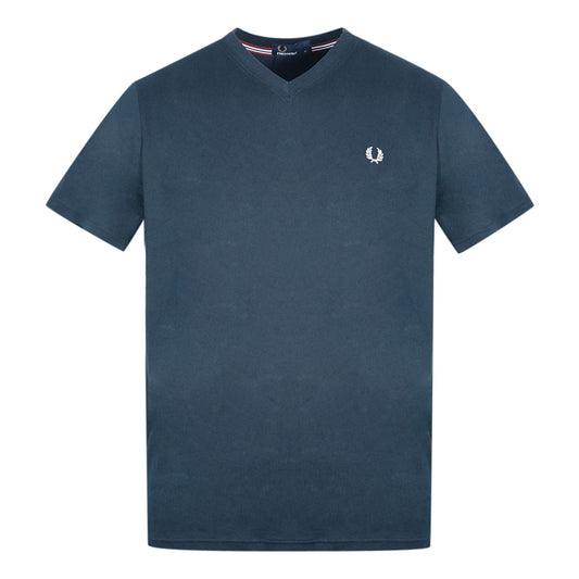 Fred Perry V Neck Navy Blue T-Shirt - Nova Clothing