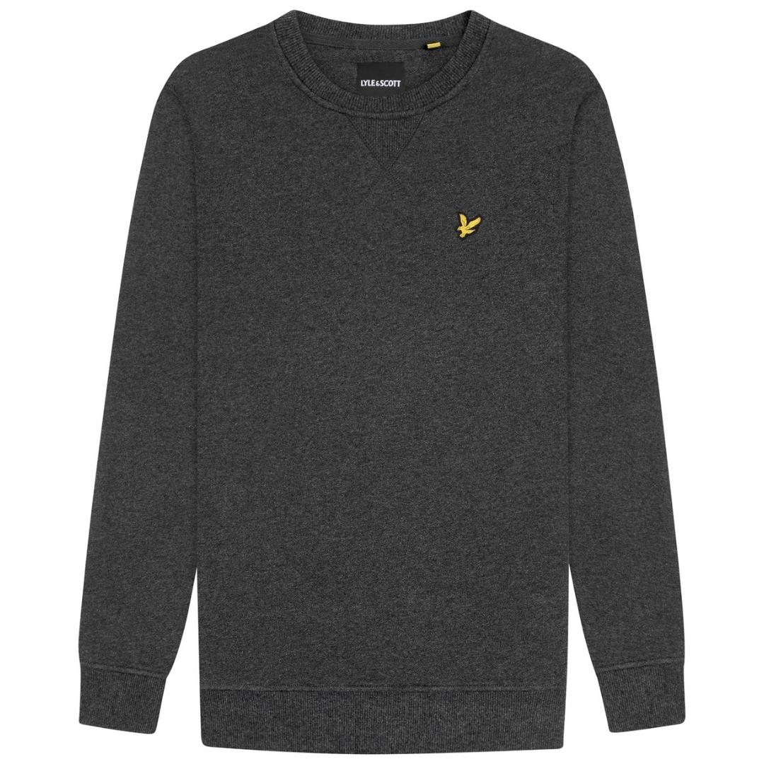 Lyle & Scott Branded Charcoal Marl Pull-over Jumper
