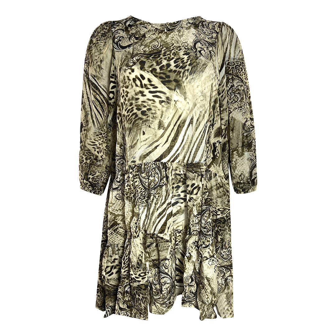 Inoa Fashion Makucha Panthera 1202117 Ruffled Layered Dress Womens