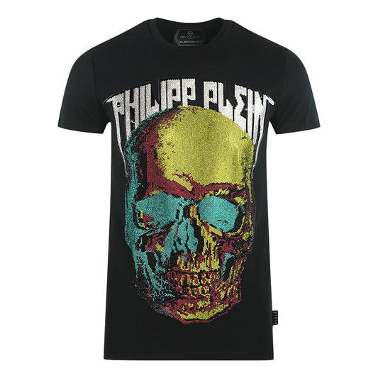 Philipp Plein Large Multi Colour Skull Black T-Shirt