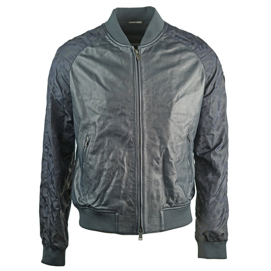 Emporio Armani Camo Arms Leather Jacket