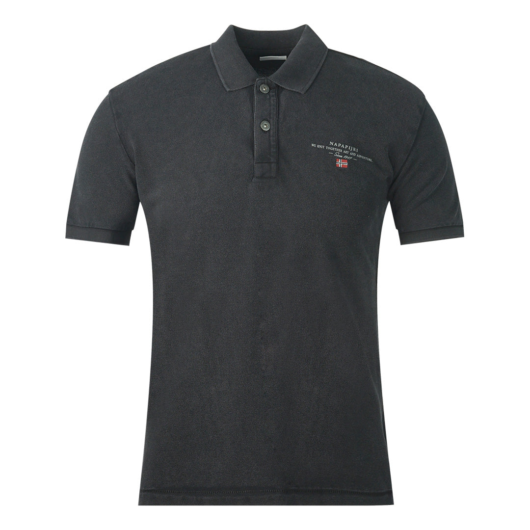 Napapijri Elbas 4 Logo Black Polo Shirt