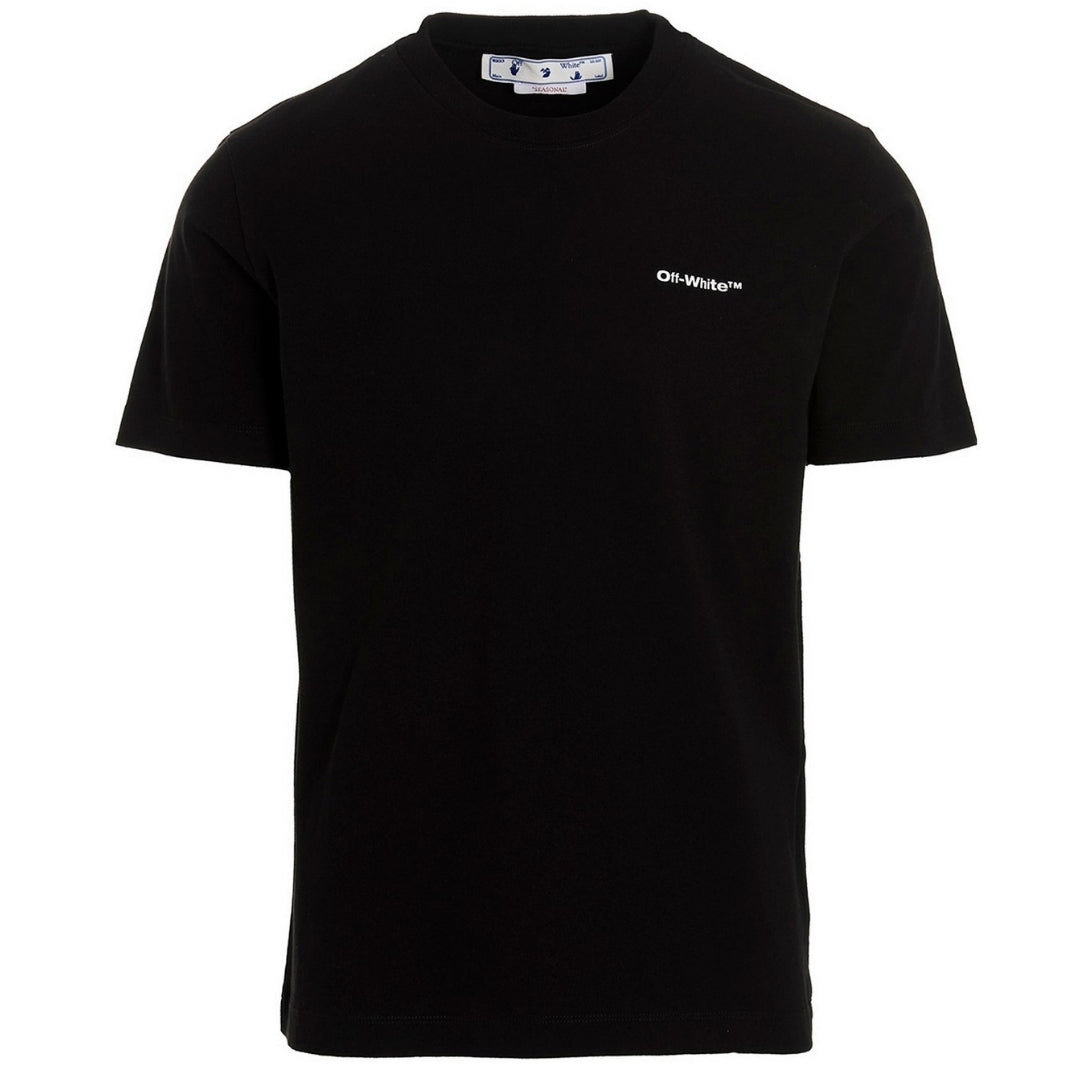 Off White Wave Out Design Slim Fit Black T Shirt