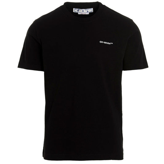 Off White Wave Out Design Slim Fit Black T Shirt