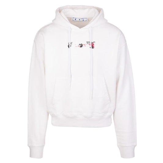 Off-White Acrylic Arrow Painted Logo White Hoodie
