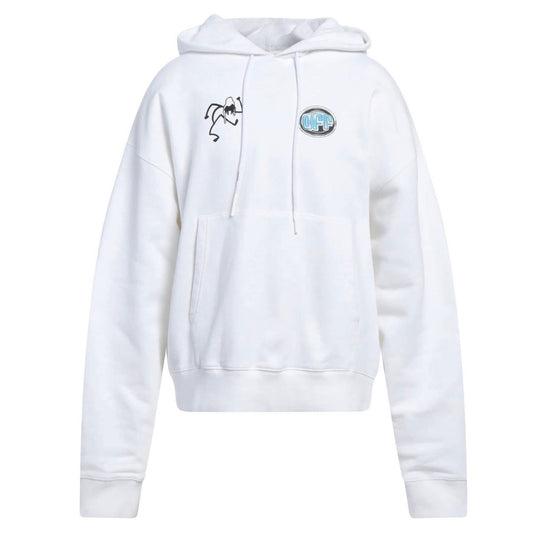 Off White Dj Play Over Print White Skate Hoodie