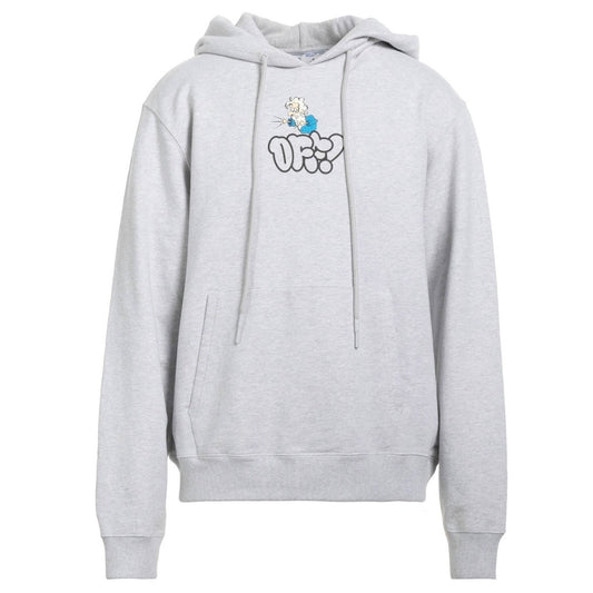 Off-White Off Graffiti Print Grey Slim Hoodie