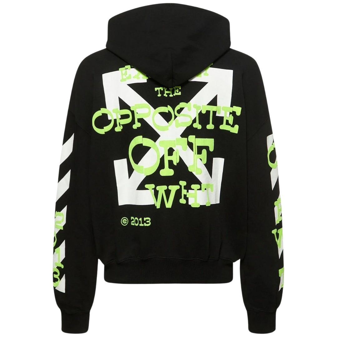 Off-White Opposite Arrow Design Boxy Fit Black Oversized Hoodie