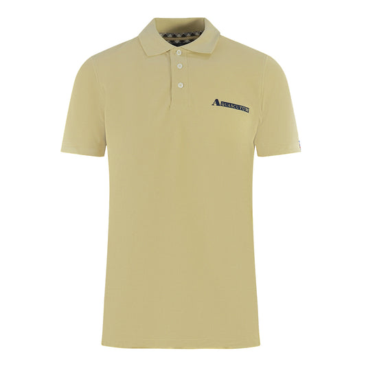 Aquascutum Boxed Logo Beige Polo Shirt