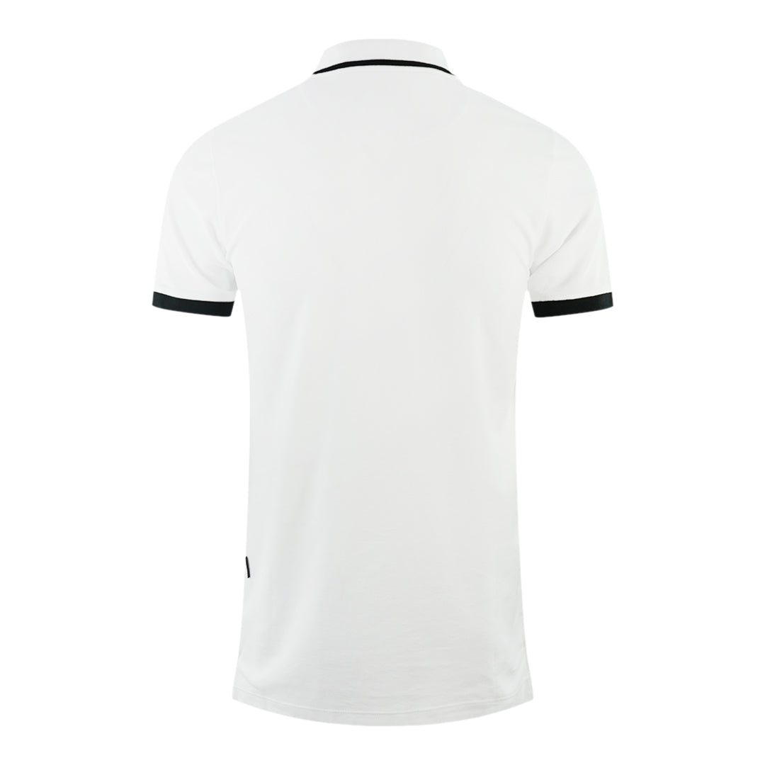 Aquascutum Branded Shoulder Tipped White Polo Shirt