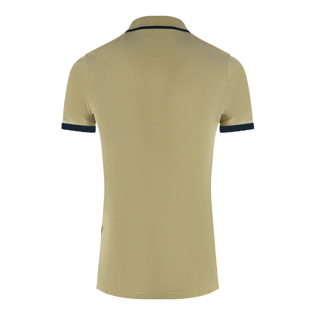 Aquascutum Branded Shoulder Tipped Beige Polo Shirt