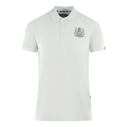 Aquascutum Branded Sleeve White Polo Shirt
