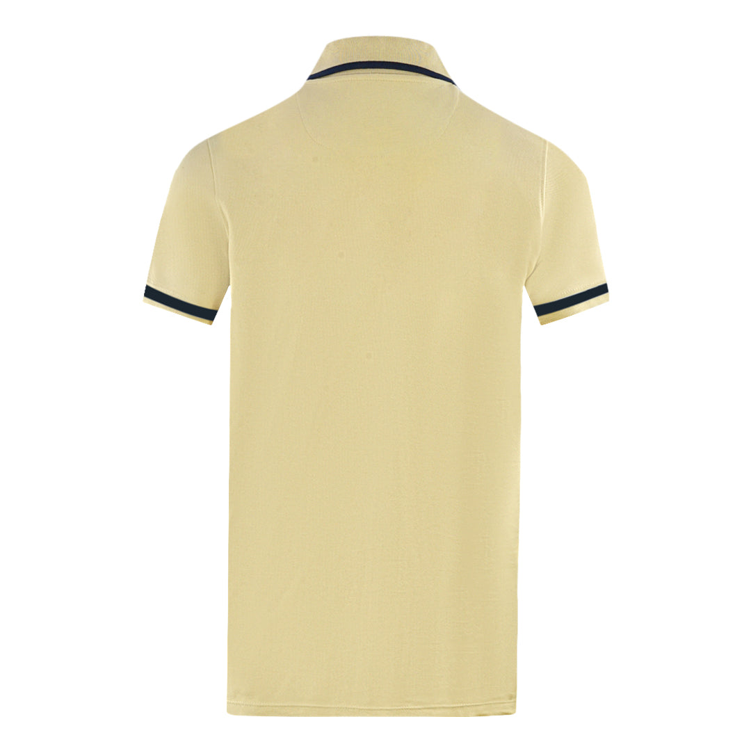 Aquascutum London Embroidered Badge Beige Polo Shirt