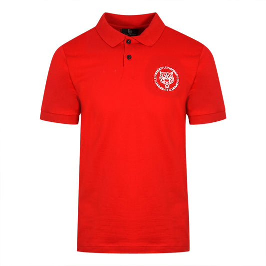 Philipp Plein Sport Circle Chest Logo Red Polo Shirt
