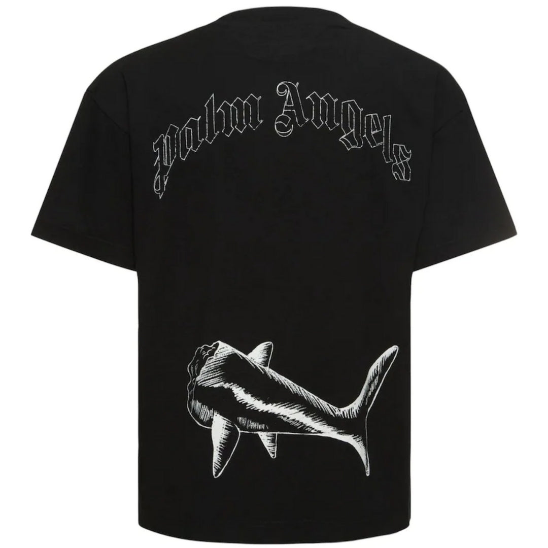 Palm Angels Broken Shark Design Black T-Shirt