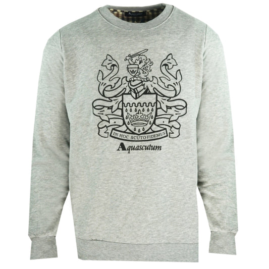 Aquascutum Large Crest Crew Neck Grey Sweatshirt