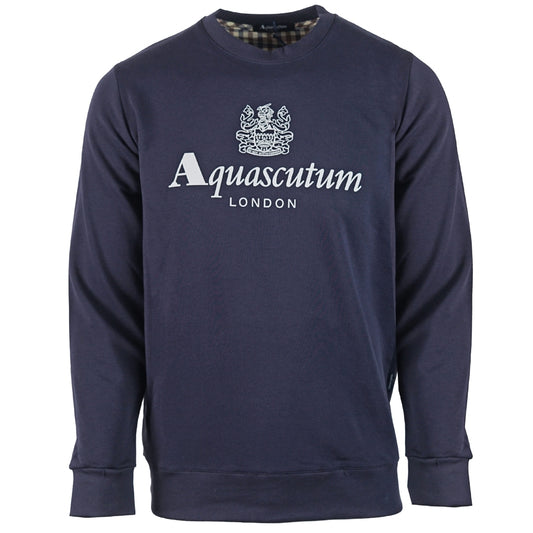 Aquascutum Waterfield Logo Navy Sweatshirt