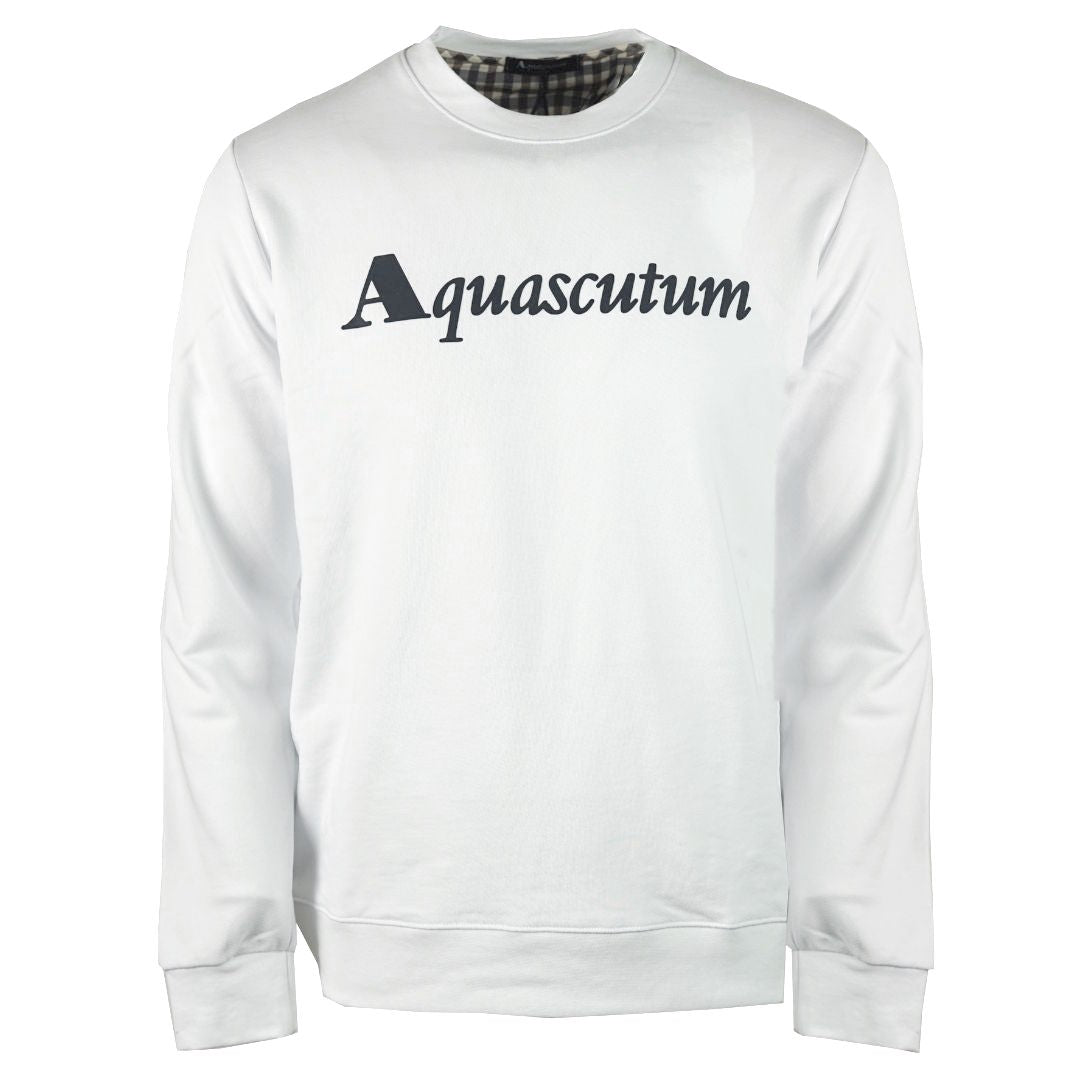 Aquascutum Box Logo White Sweatshirt