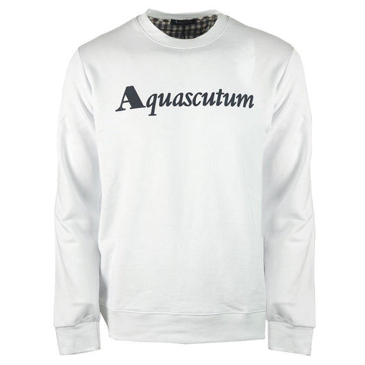 Aquascutum Box Logo White Sweatshirt