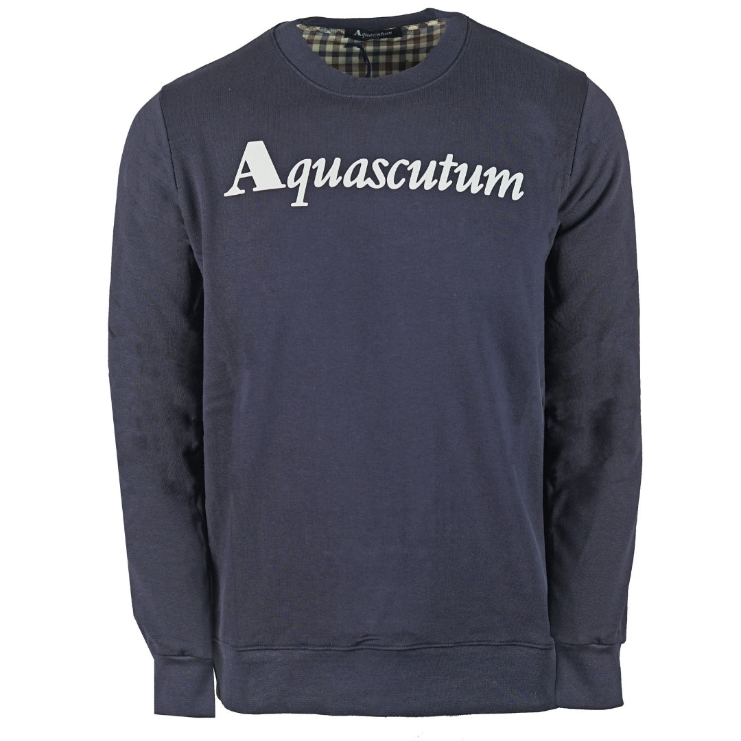 Aquascutum Box Logo Navy Sweatshirt