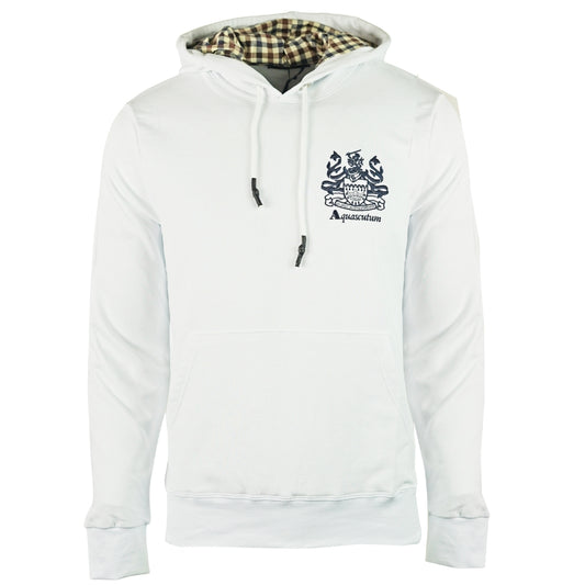 Aquascutum Aldis Logo White Hoodie