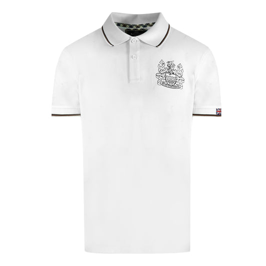 Aquascutum Aldis Crest Logo White Polo Shirt