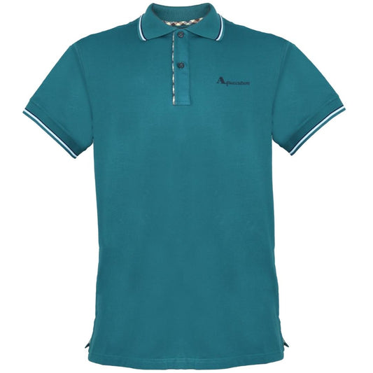 Aquascutum Tipped Collar Green Polo Shirt