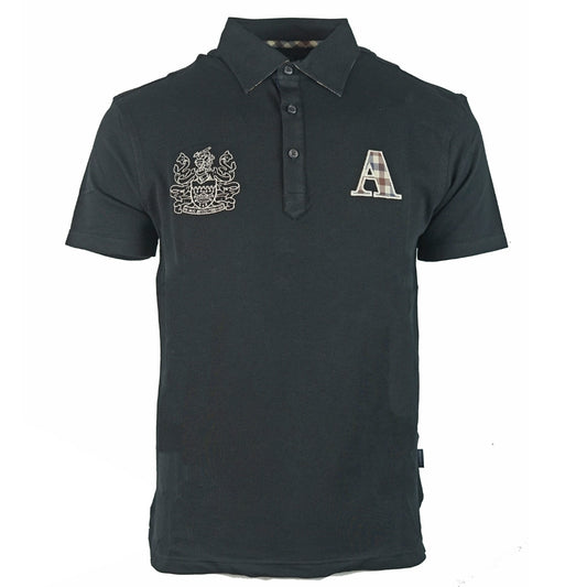 Aquascutum Check A Logo Black Polo Shirt