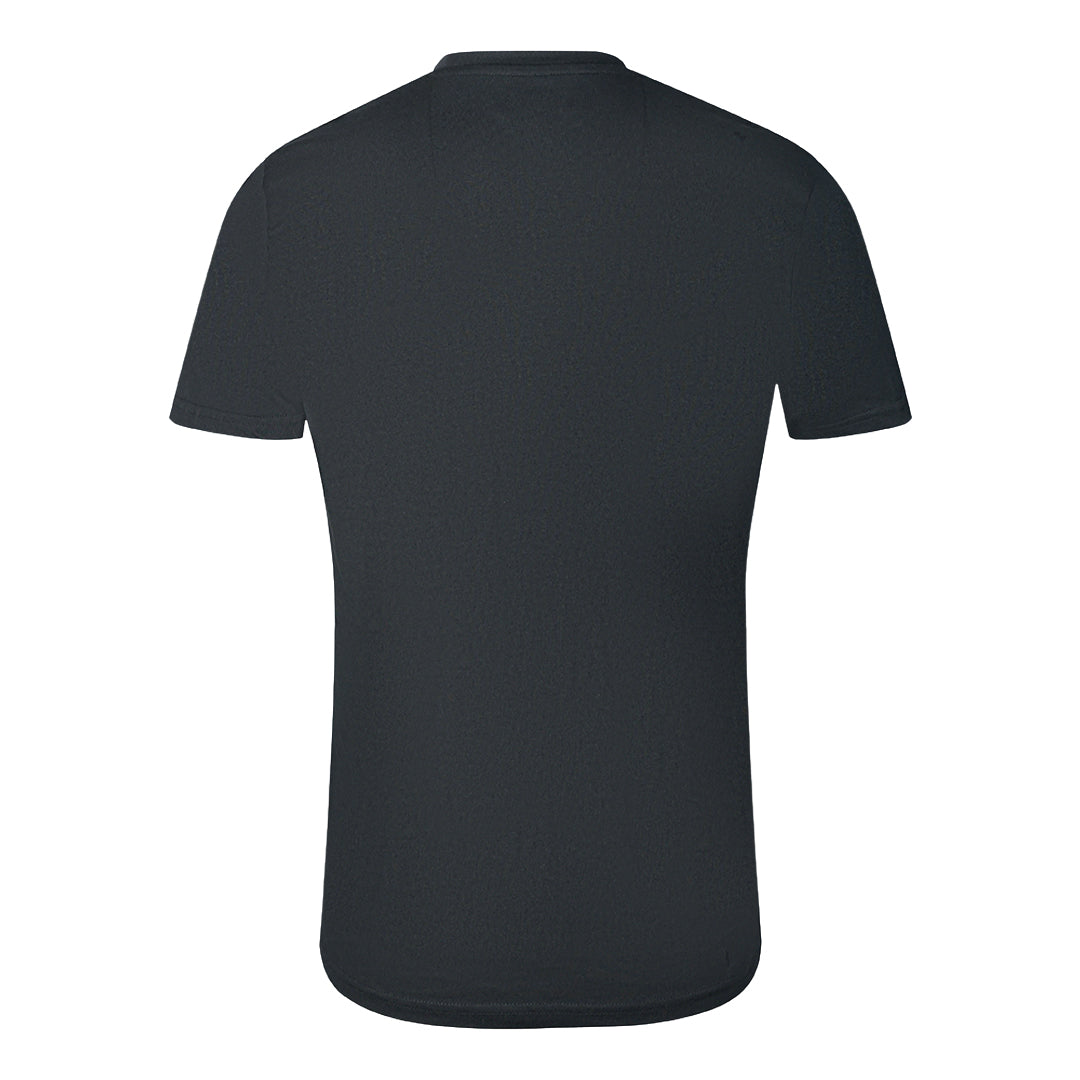 Cavalli Class Large Gold Tiger Stencil Logo Black T Shirt