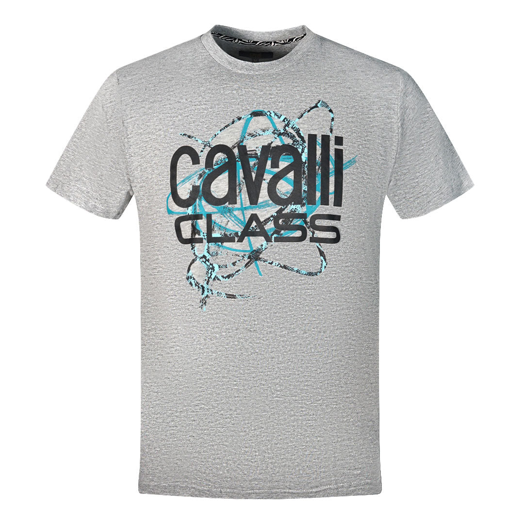 Cavalli Class Snake Skin Scribble Grey T-Shirt – Nova Clothing