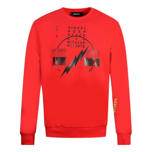 Diesel Deep Space Logo Red Sweatshirt