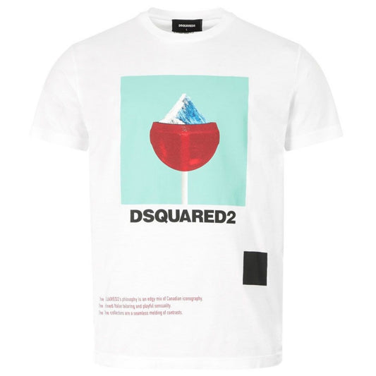 Dsquared2 Cool Fit Iceberg Logo White T-Shirt
