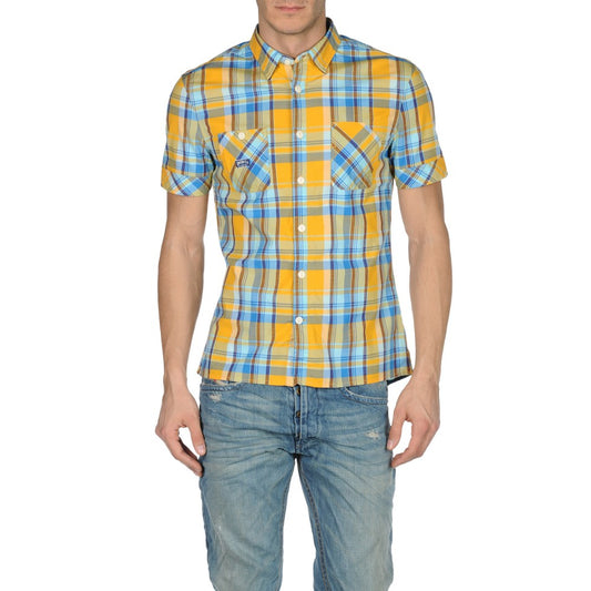 Diesel Senecas Slim Fit Yellow Check Casual Shirt