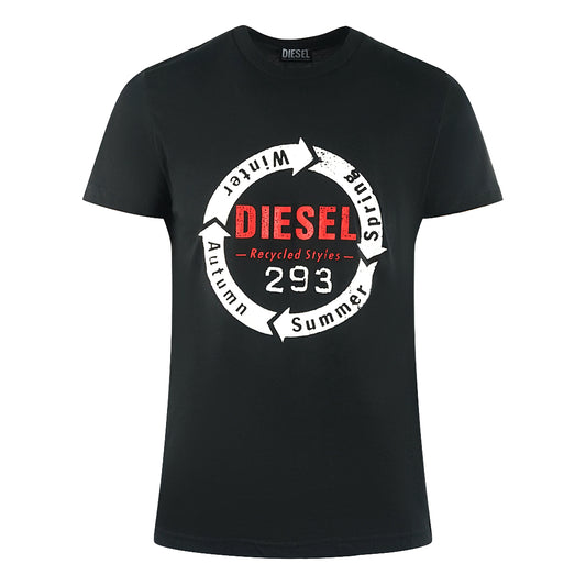 Diesel Recycled Styles Logo Black T-Shirt