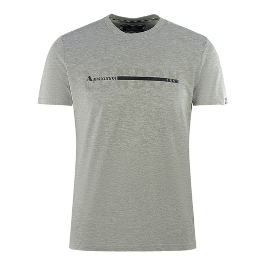 Aquascutum London 1851 Split Logo Grey T-Shirt