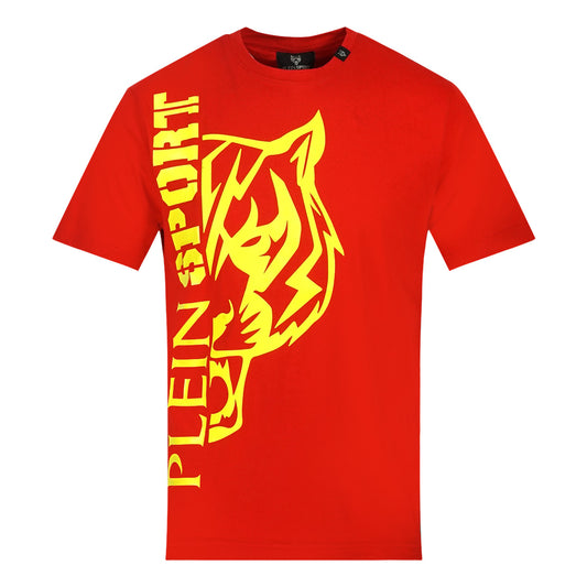 Plein Sport Tiger Side Logo Red T-Shirt
