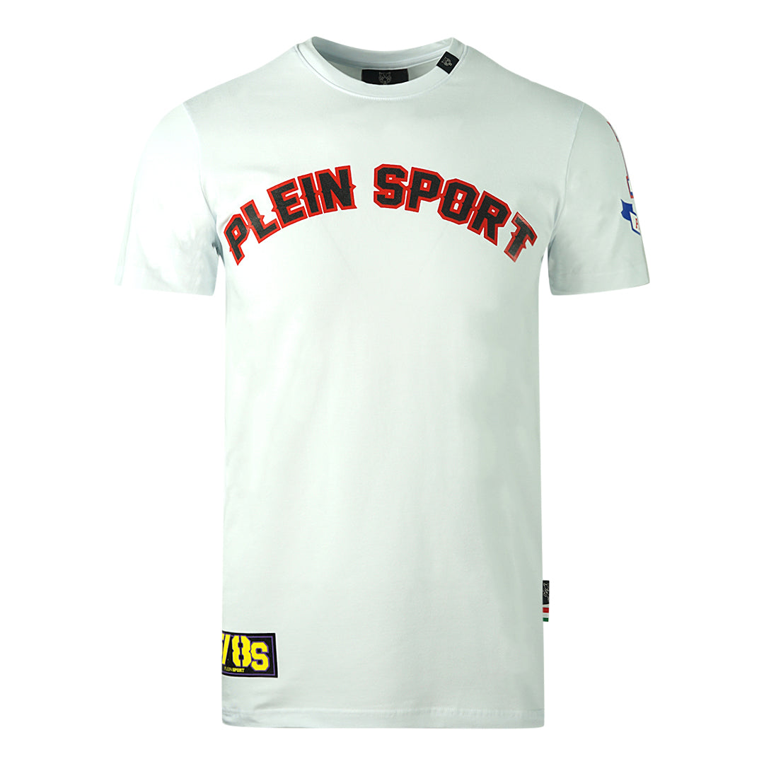 Plein Sport Multi Colour Logos White T-Shirt
