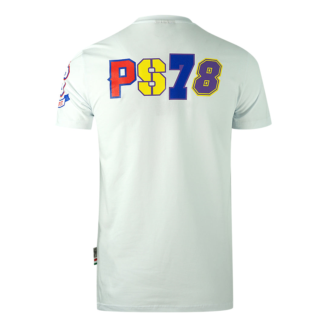 Plein Sport Multi Colour Logos White T-Shirt