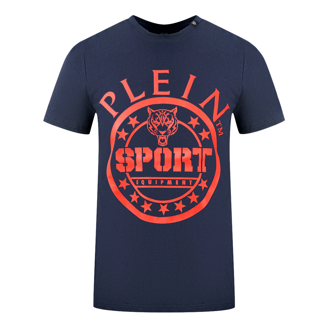 Plein Sport Large Circle Logo Navy Blue T-Shirt