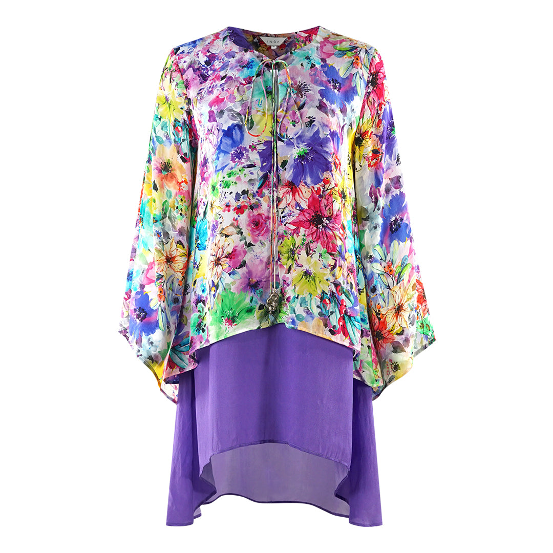 Inoa Tivoli Gardenia 12009 Purple Silk Layered Dress