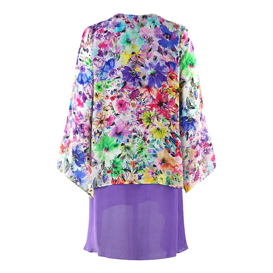 Inoa Tivoli Gardenia 12009 Purple Silk Layered Dress