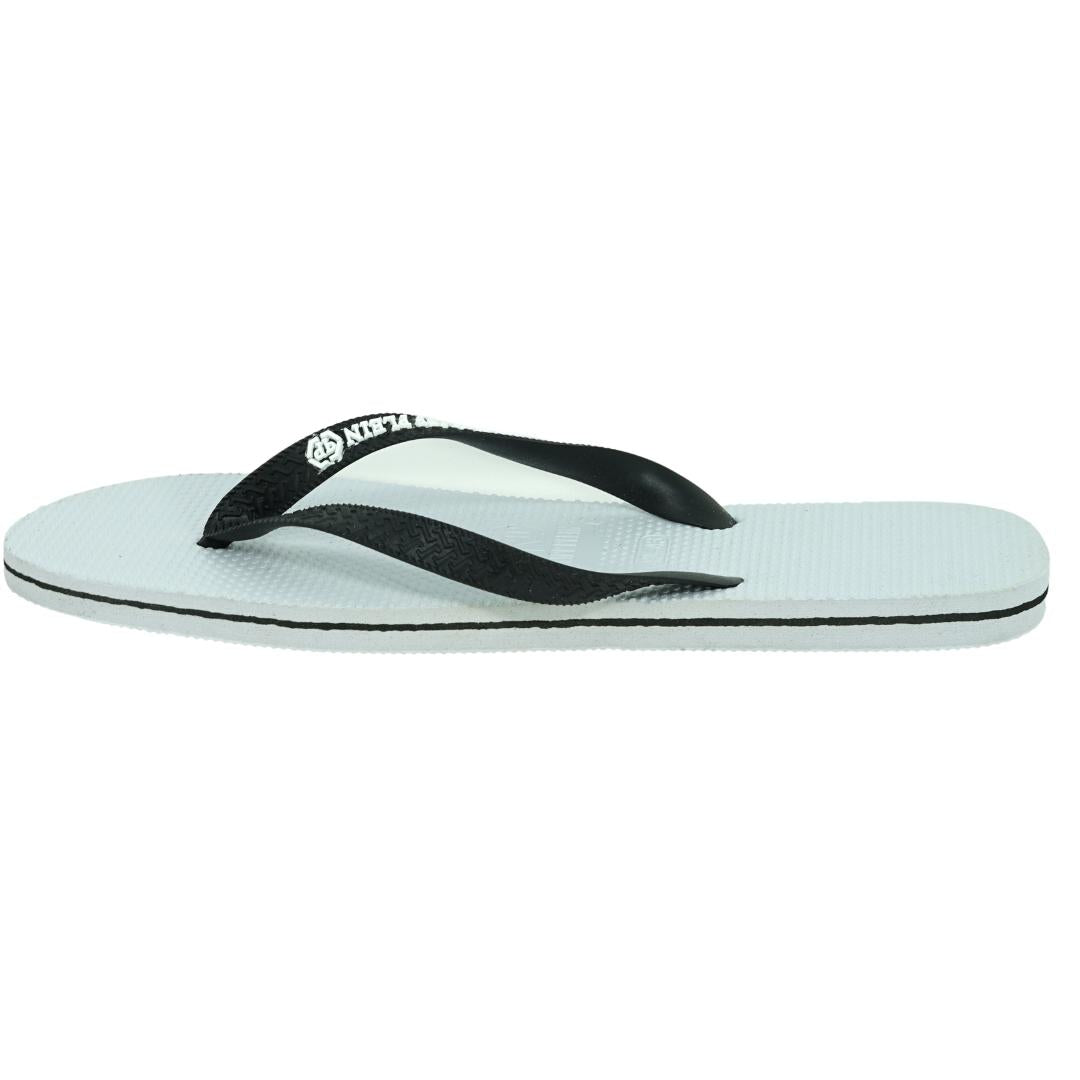 Philipp Plein Brand Logo White Flip Flops
