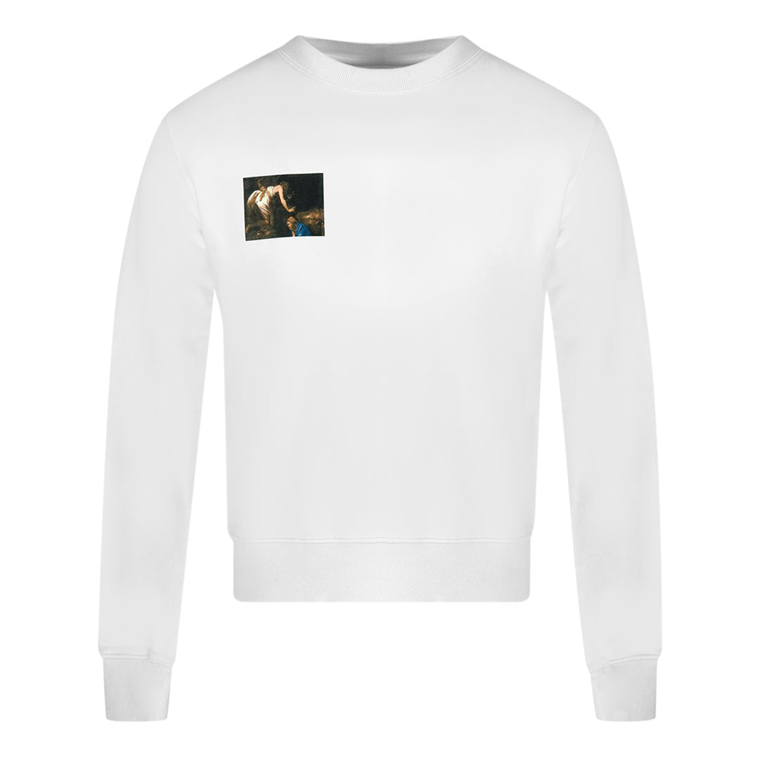 Off White Caravaggio Angel Arrow Logo White Sweatshirt