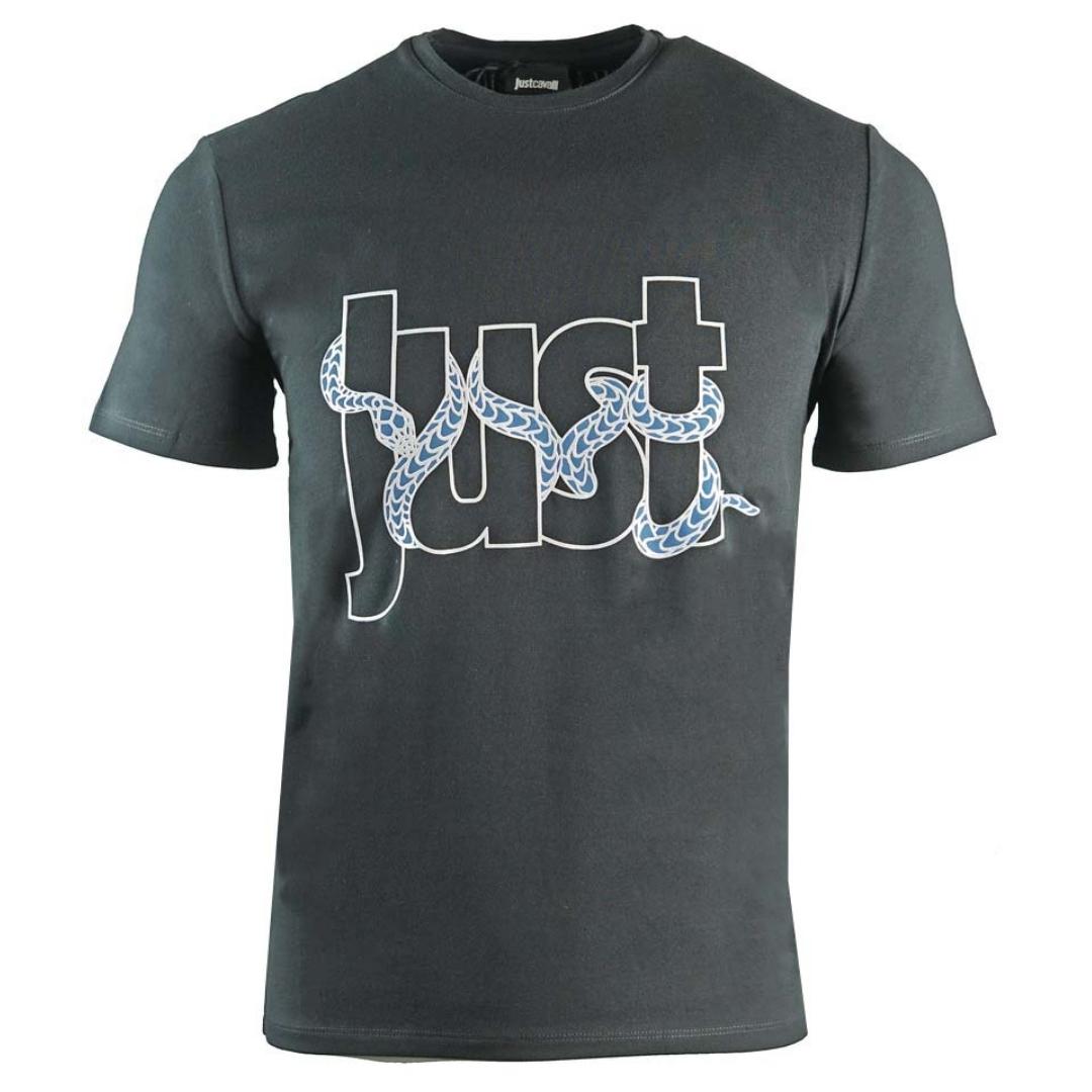 Just Cavalli Snake Logo Black T-Shirt