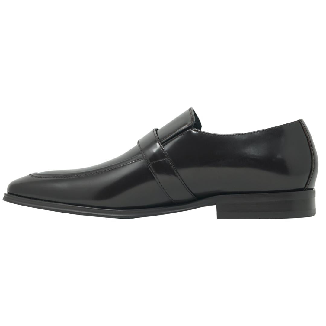 Versace Collection Buckle Logo Leather Brown Shoes